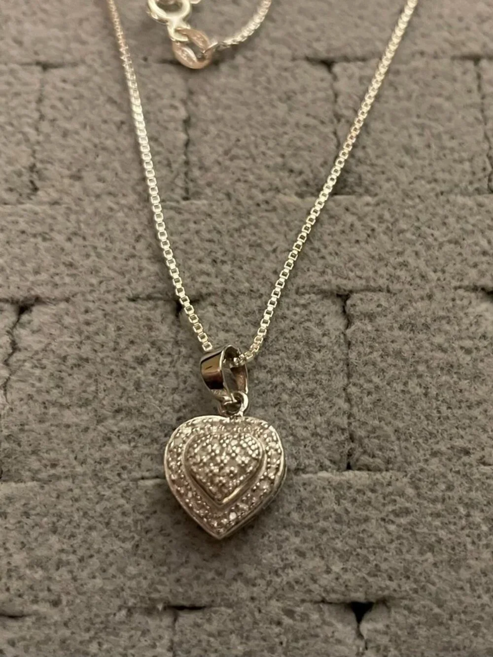 NWT Sterling Silver Heart Necklace 925 16